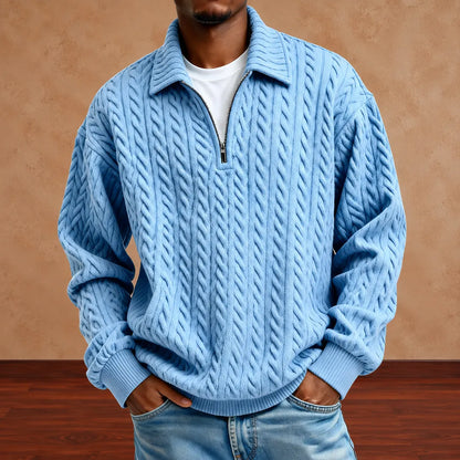 Textured Quarter-Zip Sweater