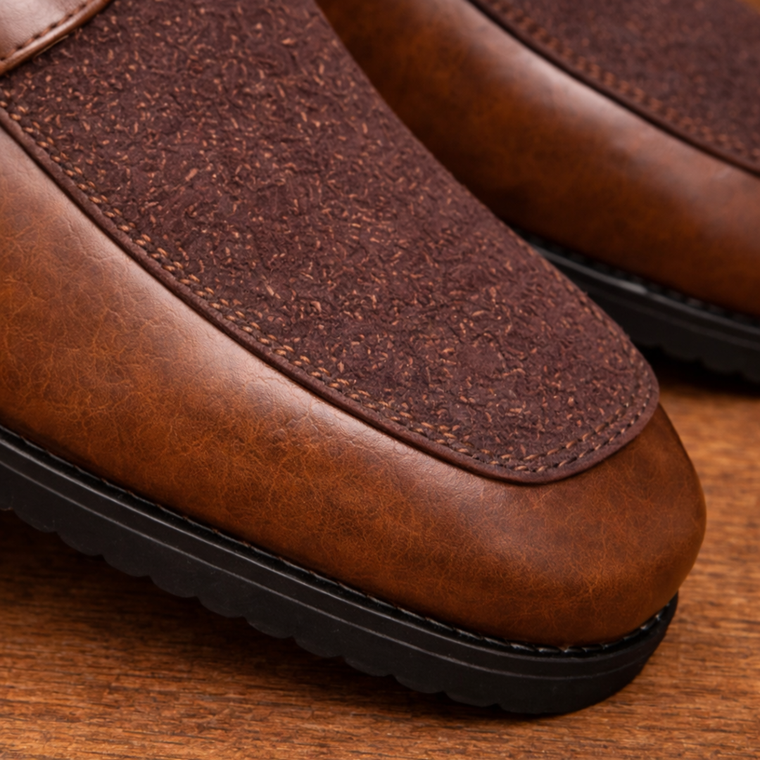 Half-Slip Leather Loafers