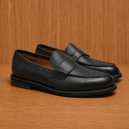 Textured Leather Loafers