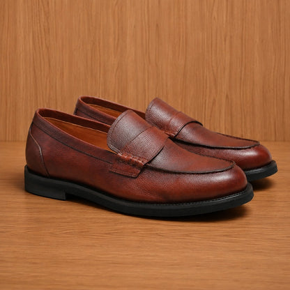 Textured Leather Loafers