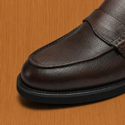 Textured Leather Loafers