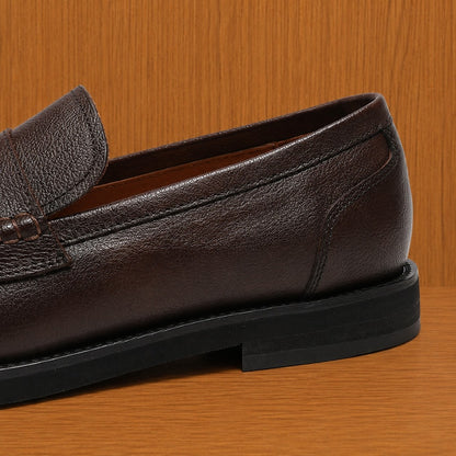 Textured Leather Loafers