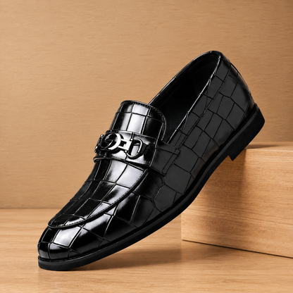 Croc Embossed Horsebit Loafers