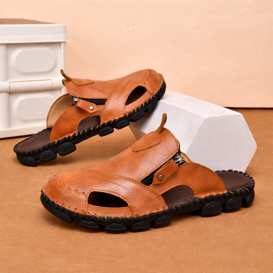 Half-Cup Leather Sandals