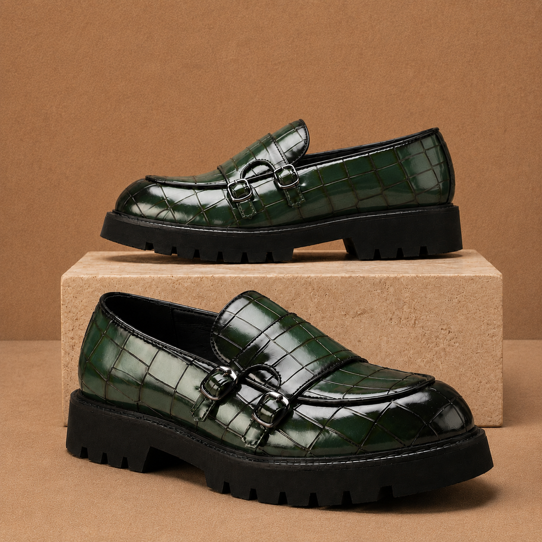 Crocodile Buckle Loafers